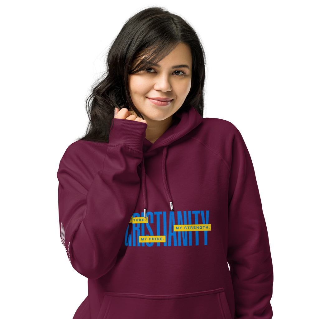 Christianity, Unisex Raglan Hoodie (Organic Cotton)